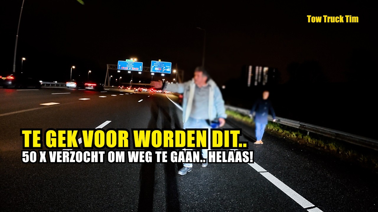 Vrachtwagen stopt en loopt midden op snelweg voor schadeformulier!!!