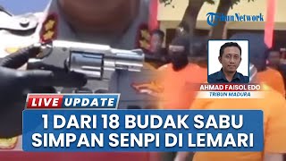 Satnarkoba Polres Bangkalan Gulung 18 Pengedar Narkoba, Tersangka Simpan Senpi Revolver di Lemari