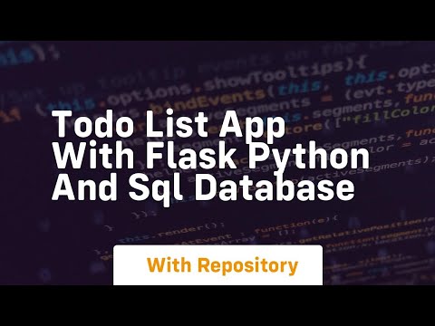 Todo list app with flask python and sql database