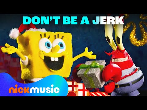 SpongeBob 'Don't Be A Jerk (It's Christmas)' Lyric Video! 🎁 | Nick Music