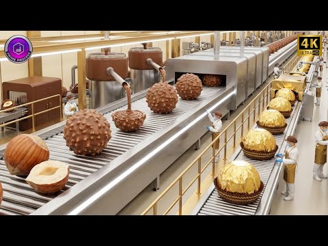 Inside a Ferrero Rocher Chocolate Plant: From Hazelnuts to Golden Pralines (Full Process)