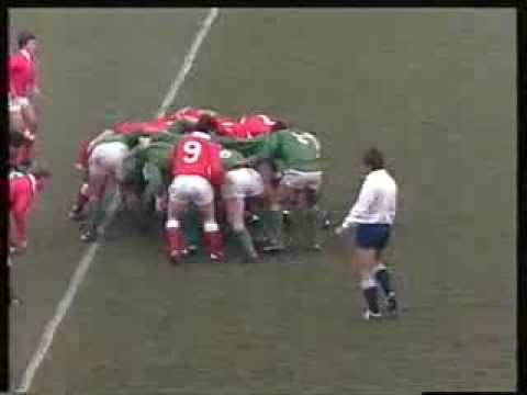 Trevor Ringland try vs Wales Rugby 1986