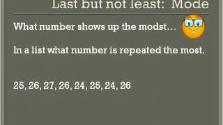 Mean median Mode
