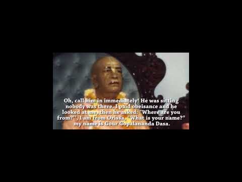 Srila Gour Govinda Swami Describes how he met Srila Prabhupada and how he have him Sanyasa .