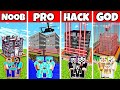 Minecraft Battle - SECURE HOUSE BUILD CHALLENGE - NOOB vs PRO vs HACKER vs GOD Animation SAFEST BASE