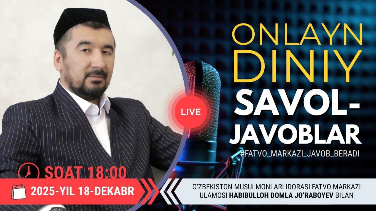 ONLAYN DINIY SAVOL-JAVOBLAR 23-SON 18.12.2025