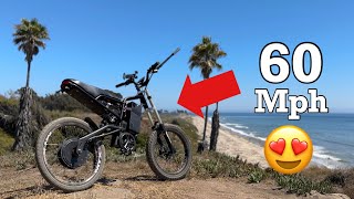 60mph super e-bike cruzes along the beach