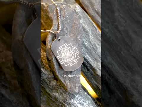Silver shree yantra chain pendant, 30 gram, 24 inch