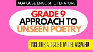 Grade 9 Approach to UNSEEN POETRY