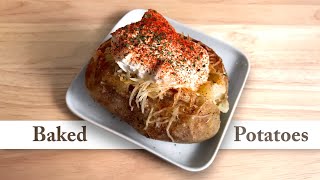 How to Make BAKED POTATOES in the Oven Without Foil || Cheesy Crispy Loaded Baked Potatoes Recipe