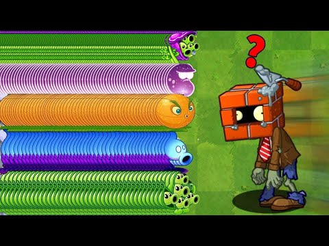 All PEA & Other Plants Level 1 Vs 99 Brickhead Zombie - Who Will Win? - Pvz 2 Challenge
