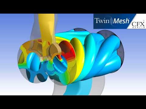 CFX Berlin-Video: CFD Simulation Results of a Screw Compressor with Variable Rotor Pitch