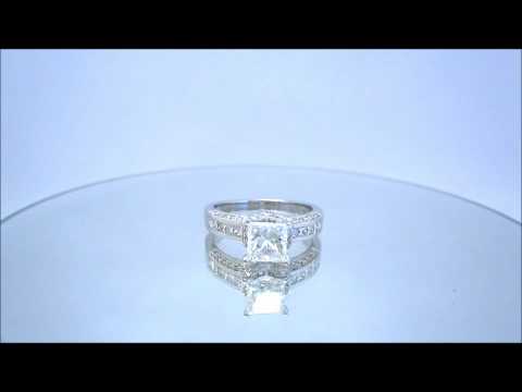 PRINCESS CUT DIAMOND ENGAGEMENT RING ART DECO 2.50CTW - KNR INC - 233