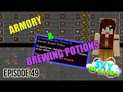 MissGladiator - TRANSFORMING STONE BREWING POTIONS Minecraft Skybounds - Robots Island - Episode 49