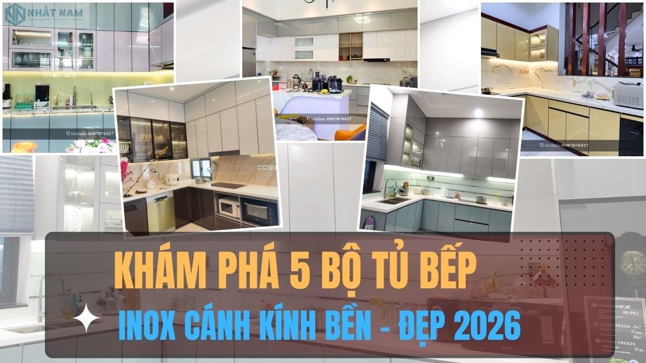 5 Mẫu Tủ Bếp Inox Cánh Kính Hiện Đại Sang Trọng Năm 2026