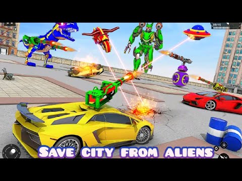 Dino Robot Car Game - Flying Robot Transforming Game - Save the city from aliens #22
