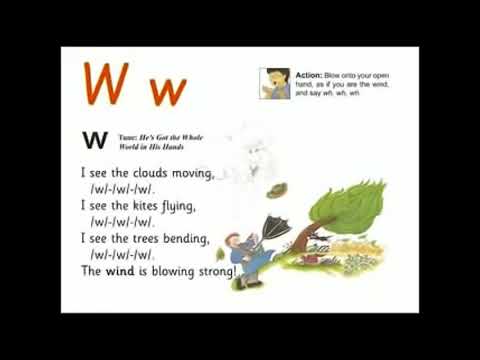 UK School Primary One Jolly Phonics Song Ww - The Wind is Blowing Strong