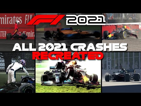 F1 2021 Game: RECREATING ALL CRASHES FROM THE 2021 SEASON