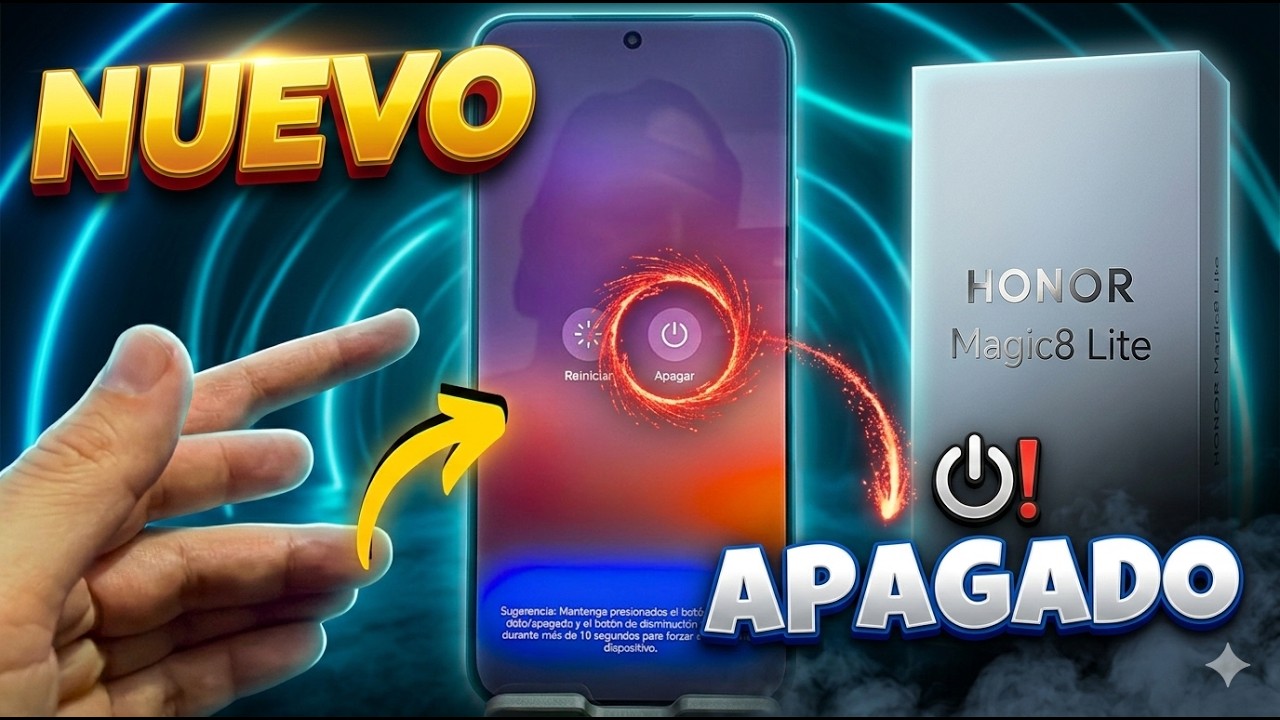 Video de portada para aprender cómo apagar o reiniciar el HONOR MAGIC 8 LITE