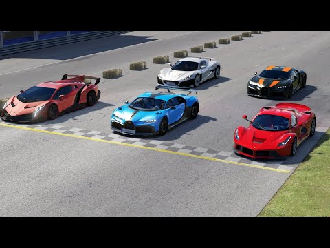 Rimac Nevera vs Bugatti Chiron SS 300+ vs Bugatti Chiron Pur Sport vs Lambo Veneno vs LaFerrari