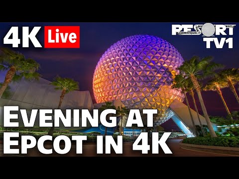 🔴4K Live: A Virtual Evening at Epcot in 4K - Walt Disney World Virtual Live Stream