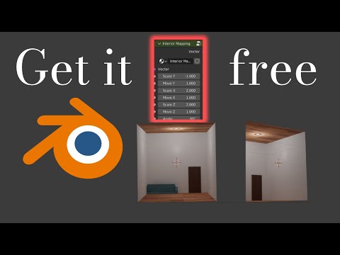 Blender FREE interior mapping shader (fake rooms)