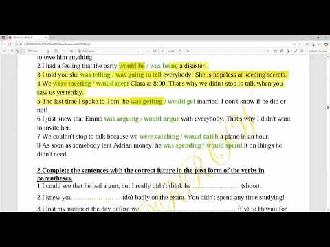 Future in the past, Unit 3 Vocabulary, Past Tenses Grammar  ODF4 Unit 3