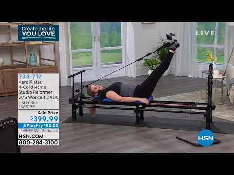 AeroPilates 4Cord Home Studio Reformer with 5 Workout DV...