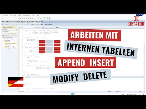 Arbeiten mit internen Tabellen in SAP ABAP - Append, Insert, Modify und Delete [deutsch]