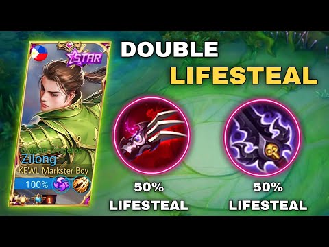 TRY THIS DOUBLE LIFESTEAL COMBO BUILD FOR ZILONG! | EVEN AULUS CAN'T BURST ME! ZILONG BEST BUILD