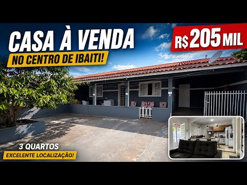 Casa Area Central de Ibaiti 3 Quartos Terrenão R$205Mil