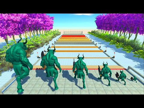 Different Size All Dinosaurs Clash Block Race Part 3 | Animal Revolt Battle Simulator