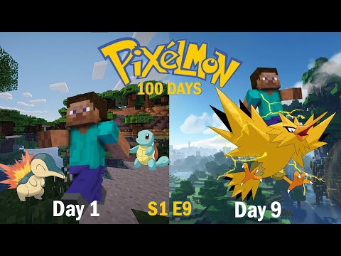 WE GOT ZAPDOS! 100 days in Minecraft Pixelmon Pokemon in Minecraft S1 E9! Pixelmon Bedrock Edition