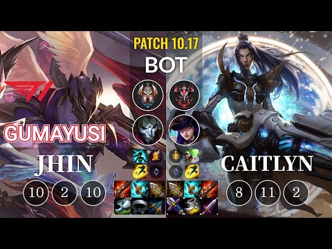 T1 Gumayusi Jhin vs Caitlyn Bot - KR Patch 10.17