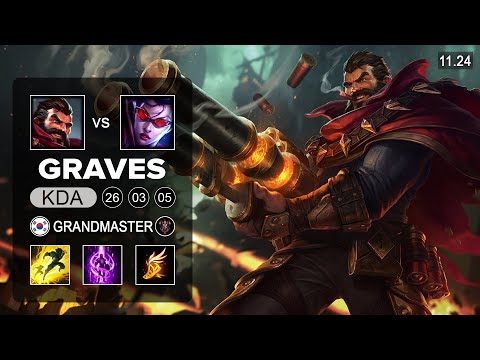 Graves Top vs Vayne - KR Grandmaster - PreSeason 12 Patch 11.24