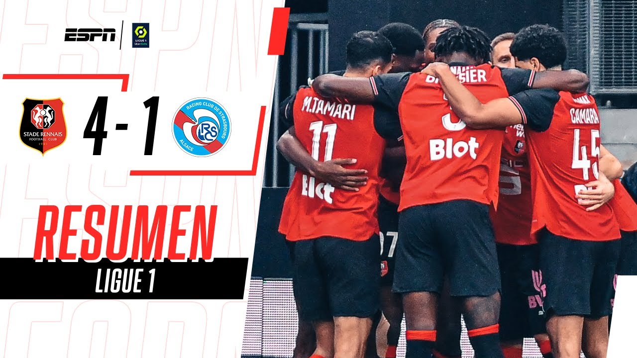 BARCO SE LUCIÓ CON UNA ASISTENCIA EN LA DERROTA DE ESTRASBURGO | Rennes 4-1 Estrasburgo | RESUMEN
