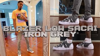NIKE BLAZER LOW SACAI &quot;IRON GREY&quot; DETAILED REVIEW &amp; ON FEET!!! MOST UNDERRATED SHOE OF 2021!!!