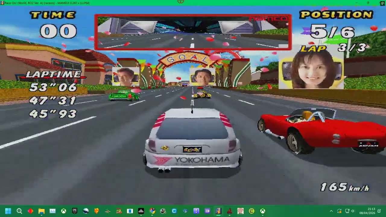 MAME 287 = NAMCO RACE ON! - ALL TRACKS 1-3  ANOTHER  SECRET CAR AGAIN = ADVAN YOKOHAMA - 2026 4K UK