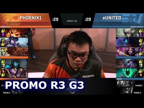 Phoenix1 vs eUnited Game 3 | Round 3 Promotion/Relegation S7 NA LCS Summer 2017 | P1 vs EUN G3 1080p