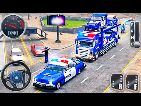 US Police Car Transporter Truck Plane - Cargo Police Limousine Driving - Android GamePlay