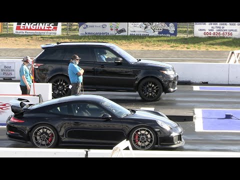 Thumbnail for Porsche 911 GT3 vs Land Rover - drag racing by Land Rover