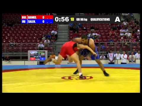 S.Salehizadeh (IRI) vs D.Bankov (BUL) 96kg Qual - GR - 2013 Junior Wrestling World Championships