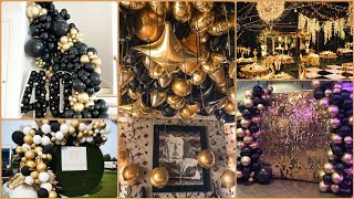 Black and Gold birthday decorations and stylish ideas || gold and black Decore ideas 2021