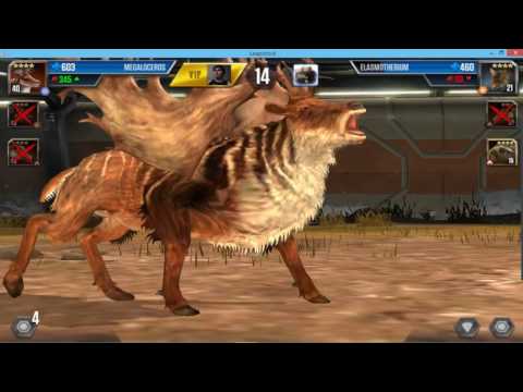 Jurassic World: The Game - Land VS Cenozoic Player Duel Battle 7 - Megaloceros Level 40