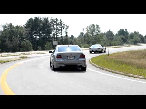 V10 E60 M5 custom exhaust LOUD acceleration onto highway! HD