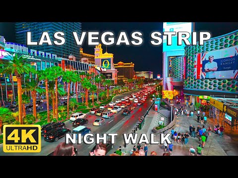 [4K] Las Vegas Strip Night Walking Tour | 2022 | Las Vegas, Nevada USA