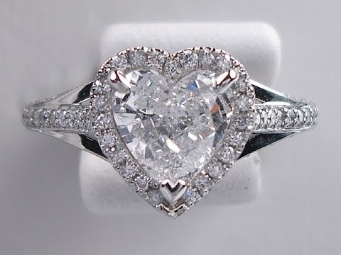 1.38 ctw Heart Shape G SI3 Diamond Engagement Ring - BigDiamondsUSA