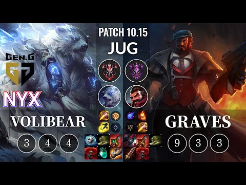 GEN Nyx Volibear vs Graves Jungle - KR Patch 10.15