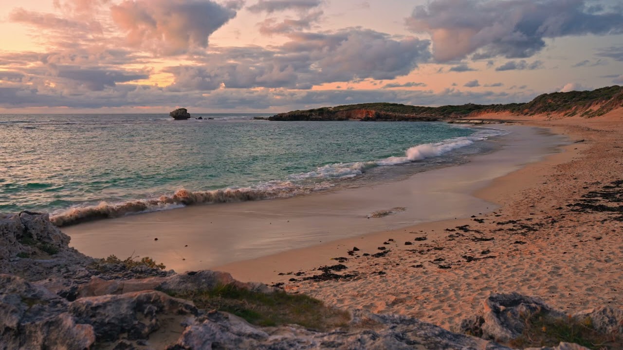 Turquoise Beach Sunset with Calming Ocean Waves | Relaxing ASMR for Deep Sleep | 3H in 4K