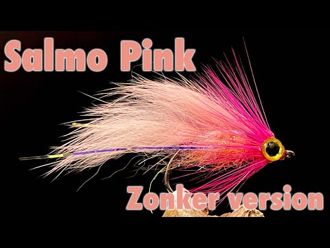 Salmon Pink Zonker Version 🐟 Fluebinding til Havørred Fiskeri 🎣